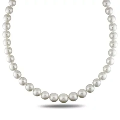 South Sea Pearl and Diamond Accent Necklace with 14K White Gold Clasp