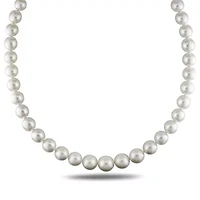 South Sea Pearl and Diamond Accent Necklace with 14K White Gold Clasp