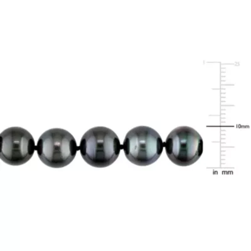 Black Tahitian Cultured Pearl Necklace with 14K White Gold Clasp