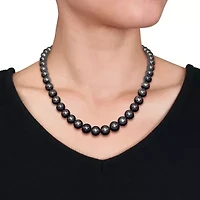 Black Tahitian Cultured Pearl Necklace with 14K White Gold Clasp