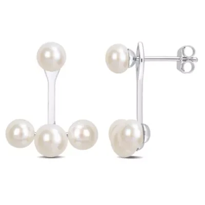 Freshwater Cultured Pearl Post Earrings in 14K White Gold