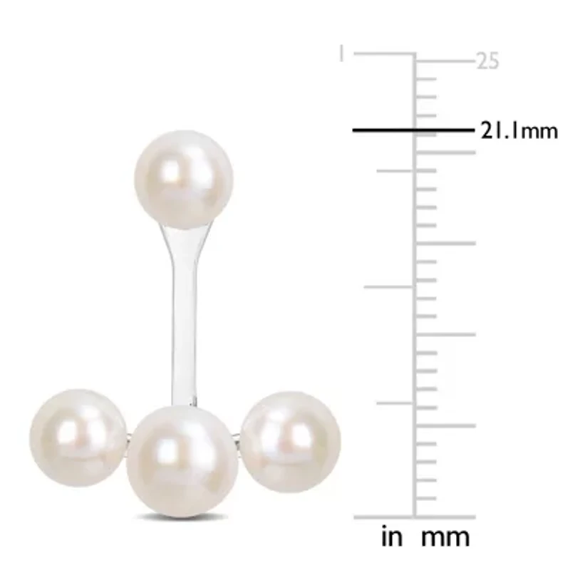 Freshwater Cultured Pearl Post Earrings in 14K White Gold
