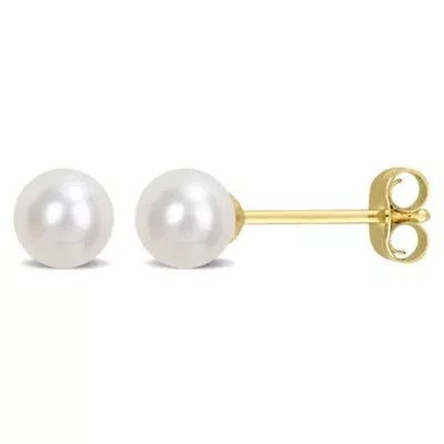 Freshwater Cultured Pearl Earrings in 14K Yellow Gold