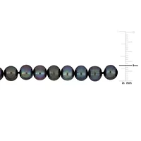 Freshwater Cultured Black Pearl Bracelet in Sterling Silver