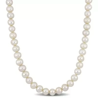 Freshwater Cultured Pearl Necklace with Sterling Silver Clasp