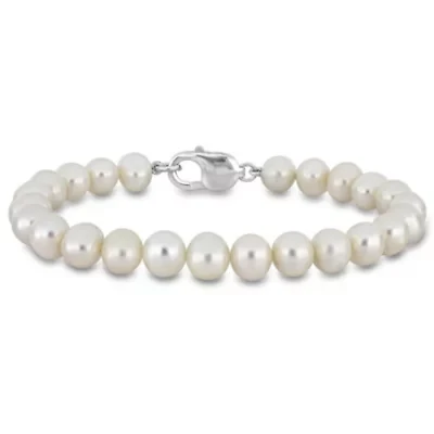 Freshwater Cultured Pearl Bracelet with Sterling Silver Clasp