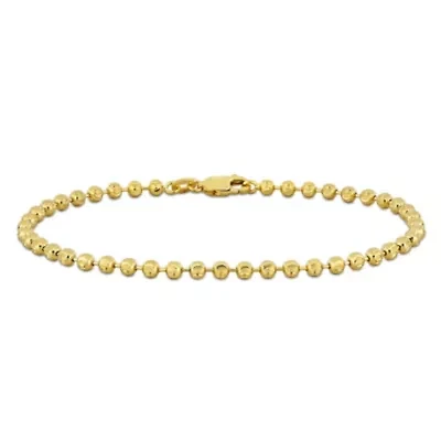 3MM Diamond Cut Ball Chain Bracelet in 10K Yellow Gold