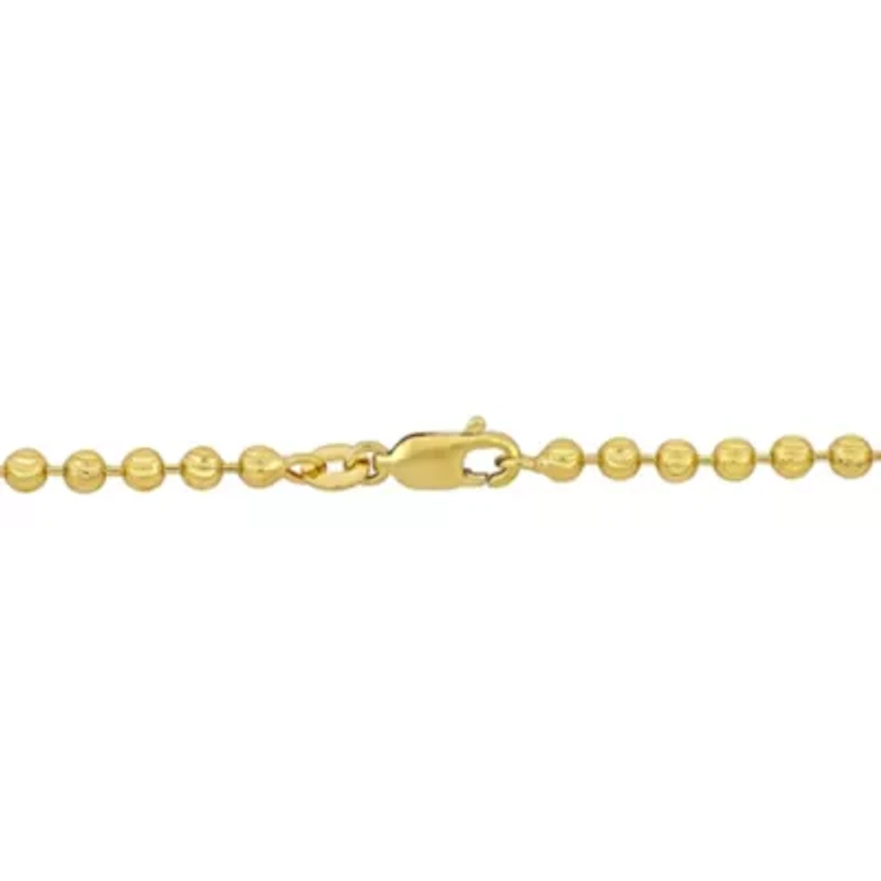 3MM Diamond Cut Ball Chain Bracelet in 10K Yellow Gold