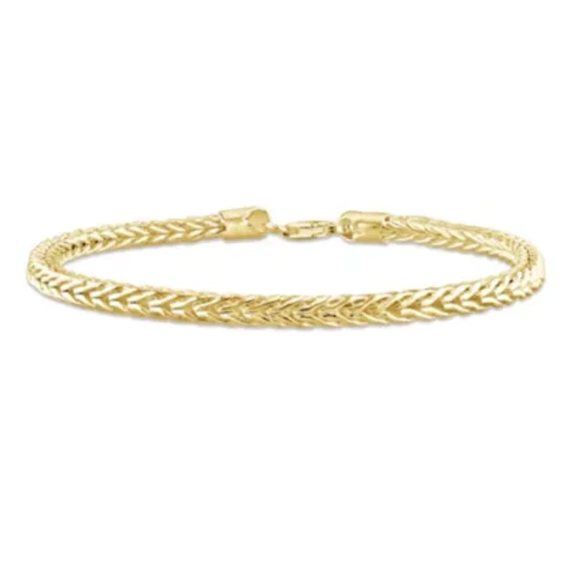 4.2MM Foxtail Chain Bracelet in 18K Yellow Gold Plated Sterling Silver