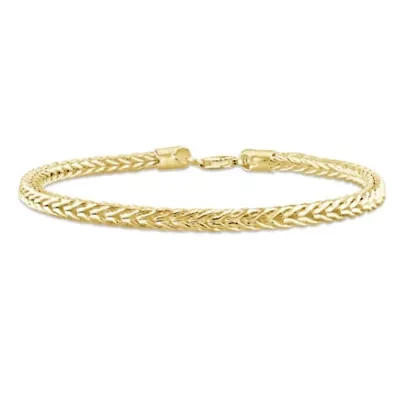 4.2MM Foxtail Chain Bracelet in 18K Yellow Gold Plated Sterling Silver