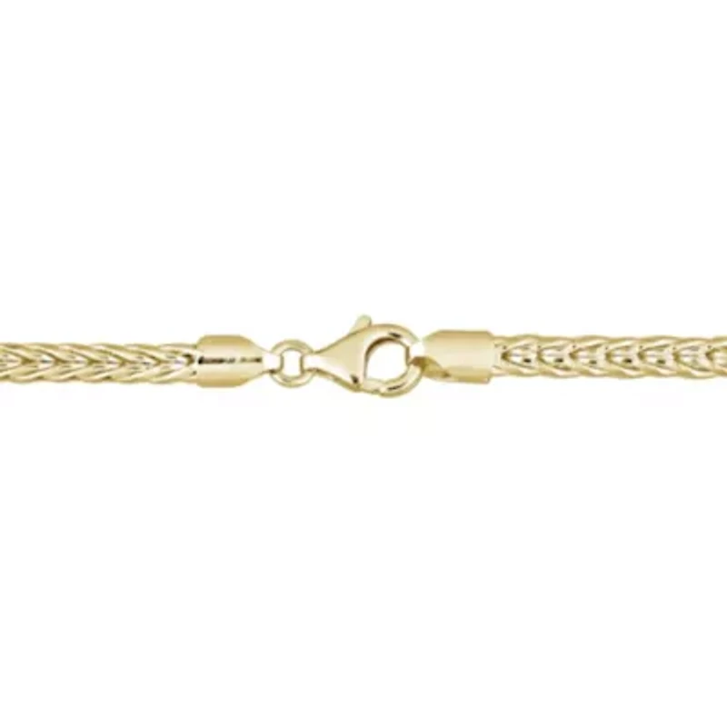 4.2MM Foxtail Chain Necklace in 18K Yellow Gold Plated Sterling Silver