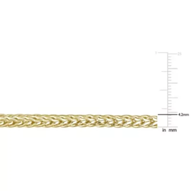 4.2MM Foxtail Chain Necklace in 18K Yellow Gold Plated Sterling Silver