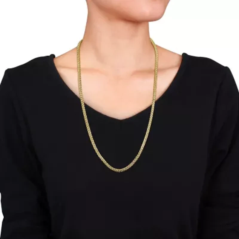 4.2MM Foxtail Chain Necklace in 18K Yellow Gold Plated Sterling Silver