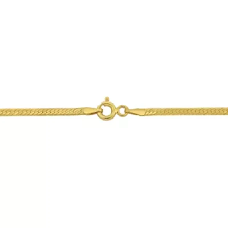 2MM Herringbone Chain Bracelet in 10K Yellow Gold