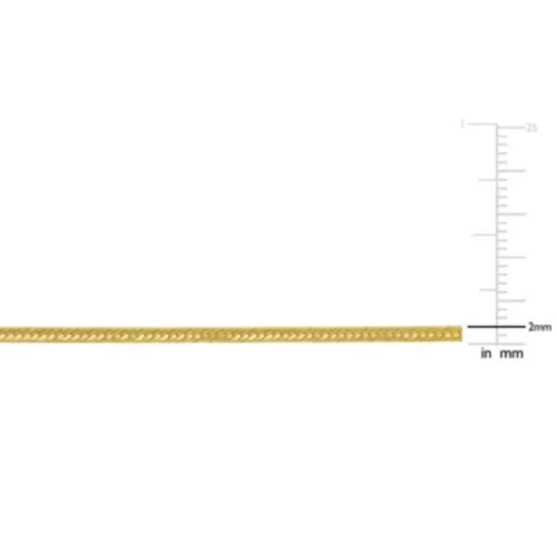 2MM Herringbone Chain Bracelet in 10K Yellow Gold