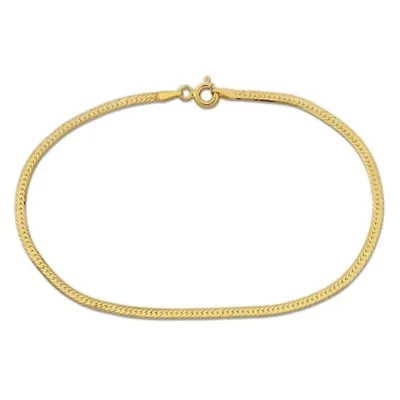 2MM Herringbone Chain Bracelet in 10K Yellow Gold