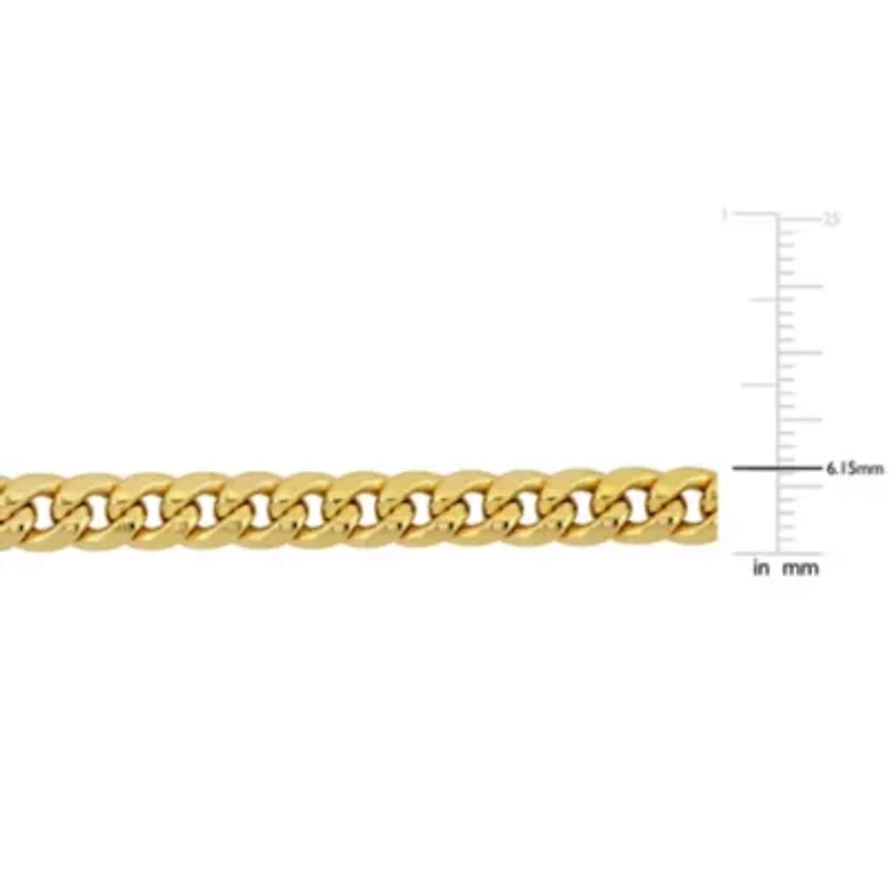 6.15MM Miami Cuban Link Chain Bracelet in 10K Yellow Gold