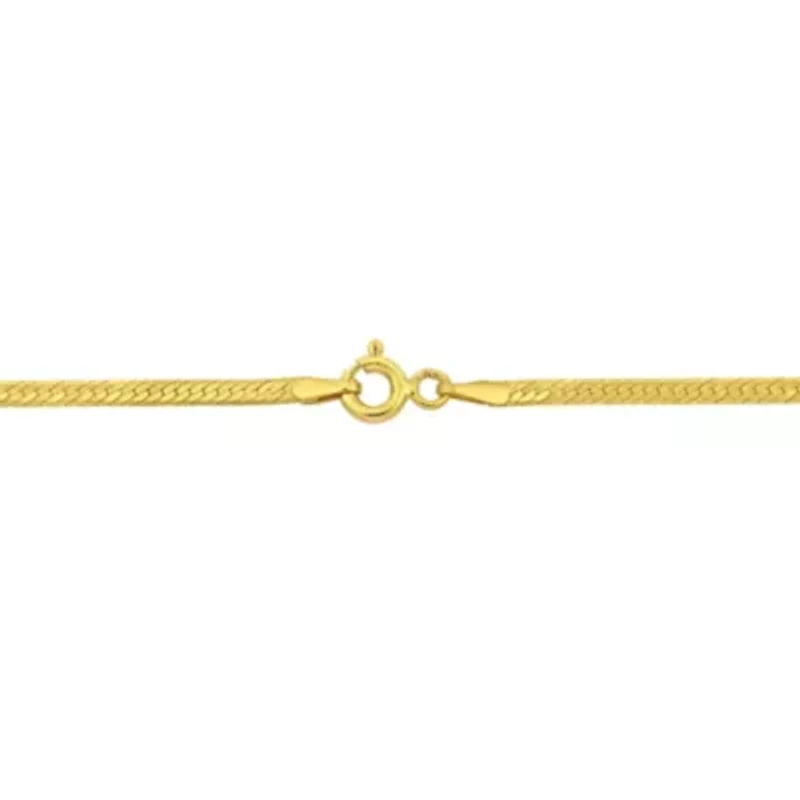 2MM Herringbone Chain Necklace in 10K Yellow Gold