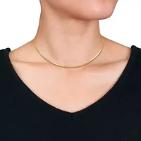 2MM Herringbone Chain Necklace in 10K Yellow Gold