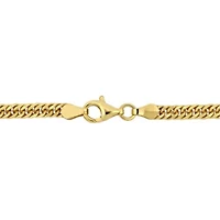 Double Curb Link Chain Bracelet in Yellow Plated Sterling Silver