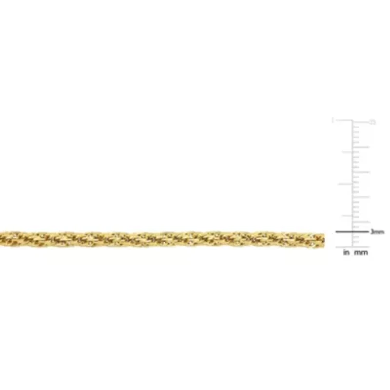 3MM Infinity Rope Chain Bracelet in 14K Yellow Gold