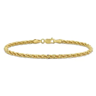 3MM Infinity Rope Chain Bracelet in 14K Yellow Gold