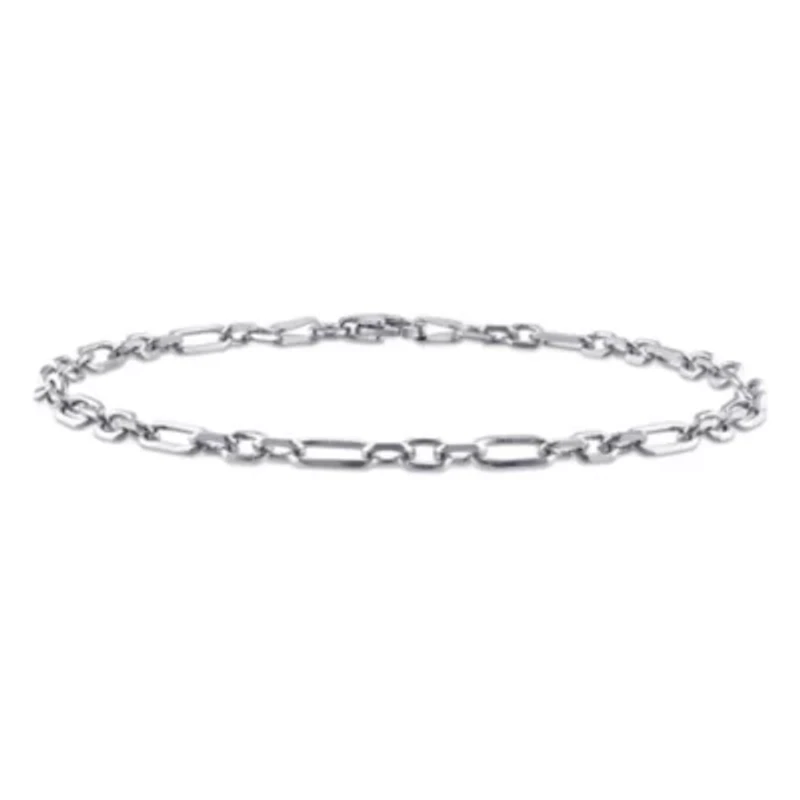 3MM Figaro Rolo Chain Bracelet in Sterling Silver