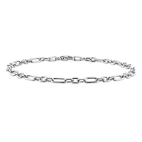3MM Figaro Rolo Chain Bracelet in Sterling Silver