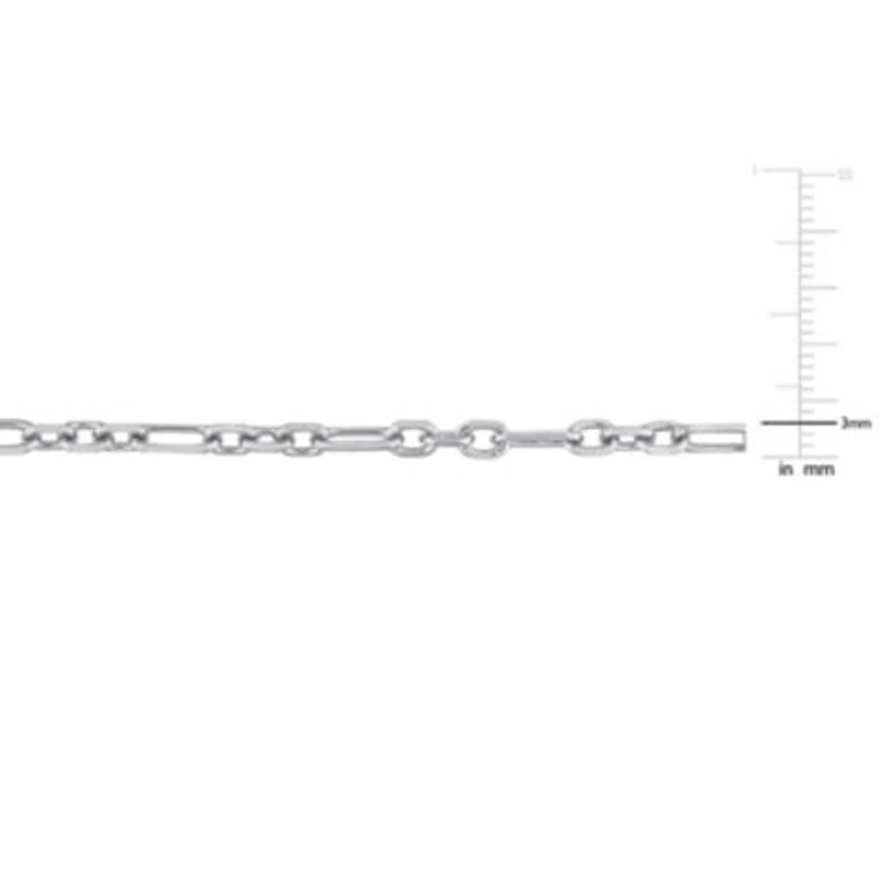 3MM Figaro Rolo Chain Bracelet in Sterling Silver