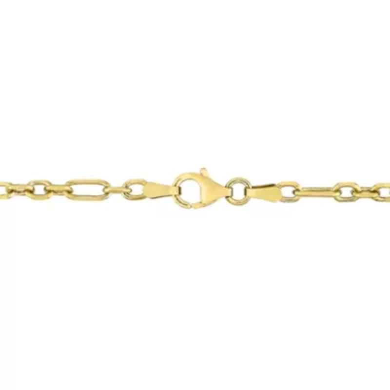 3MM Figaro Rolo Bracelet in Yellow Plated Sterling Silver