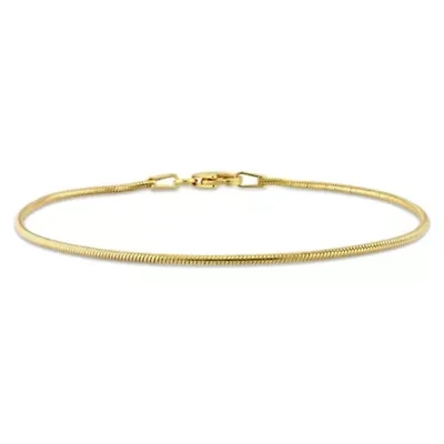 1.2MM Snake Chain Bracelet in 18K Yellow Gold Plated Sterling Silver