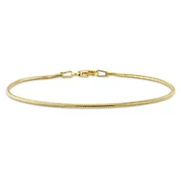 1.2MM Snake Chain Bracelet in 18K Yellow Gold Plated Sterling Silver