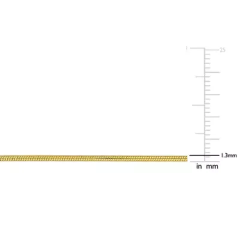 1.2MM Snake Chain Bracelet in 18K Yellow Gold Plated Sterling Silver