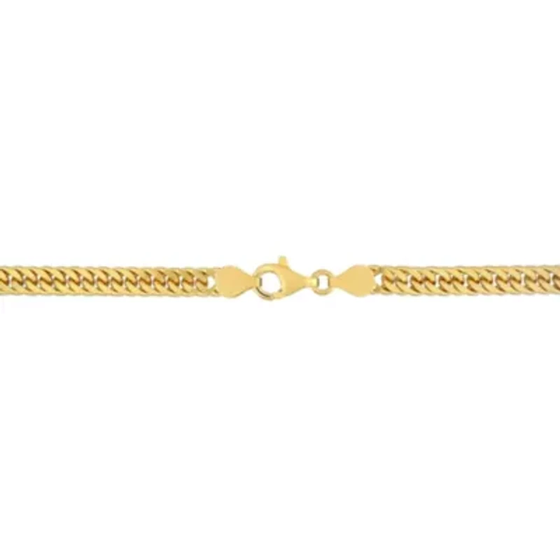 5.5MM Double Curb Link Chain Bracelet in 18K Yellow Gold Plated Sterling Silver