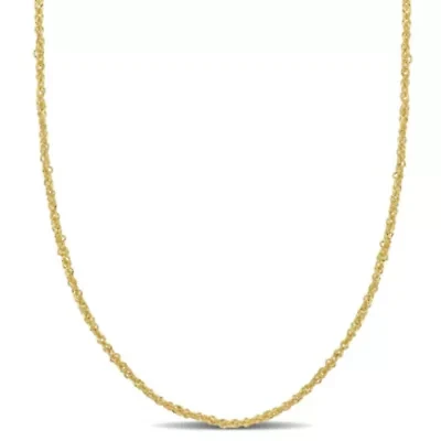 1.2MM Sparkling Singapore Chain Necklace in 14K Yellow Gold