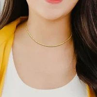 2MM Valentino Star Chain Necklace in 10K Yellow Gold