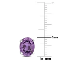 Purple Cubic Zirconia Stud Earrings in Sterling Silver