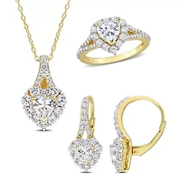 Lab Created 3-Piece Set of Created White Sapphire Fashion Ring