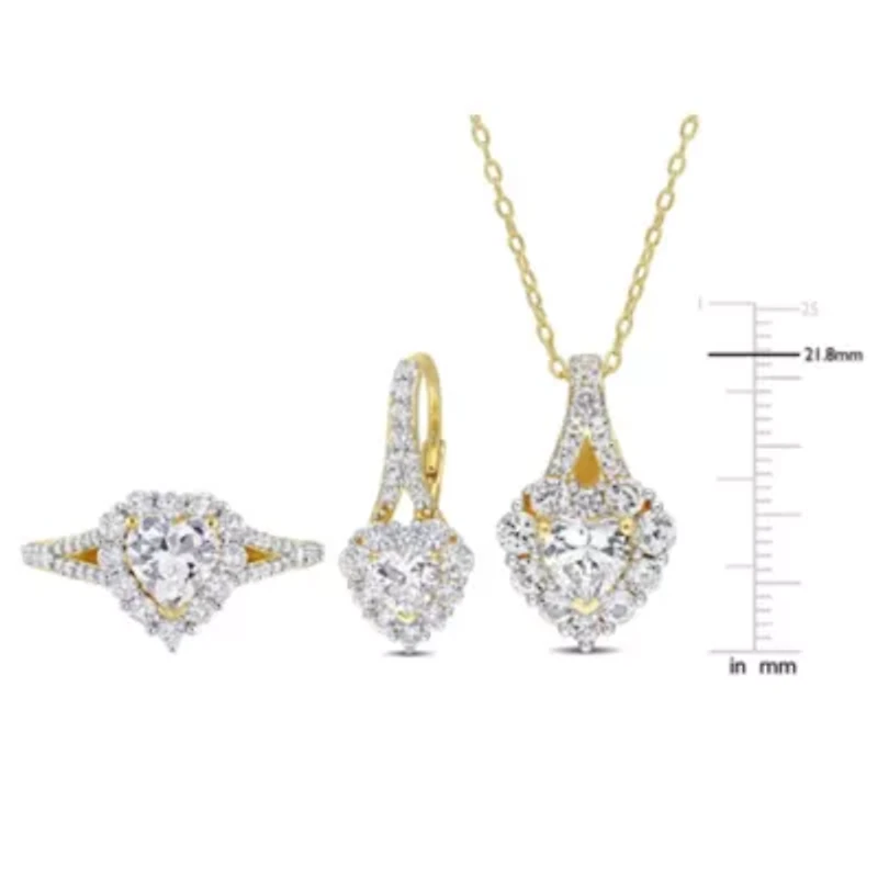 Lab Created 3-Piece Set of Created White Sapphire Fashion Ring