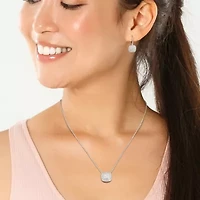 2-Pc Set of 1.44 ct. t.w. Diamond Halo Earrings & Pendant with Chain in Sterling Silver