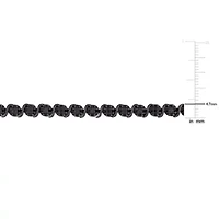 Black Diamond Tennis Bracelet & Necklace in Sterling Silver - 17 in