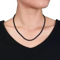 Black Diamond Tennis Bracelet & Necklace in Sterling Silver - 17 in