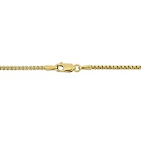 Hollow Round Box Link Necklace in 14k Yellow Gold