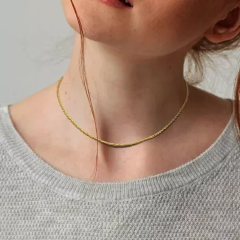 Sparkling Singapore Necklace in 14k Yellow GOLD