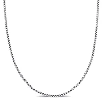 Hollow Round Box Link Necklace in 14k White Gold