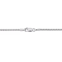 Hollow Round Box Link Necklace in 14k White Gold