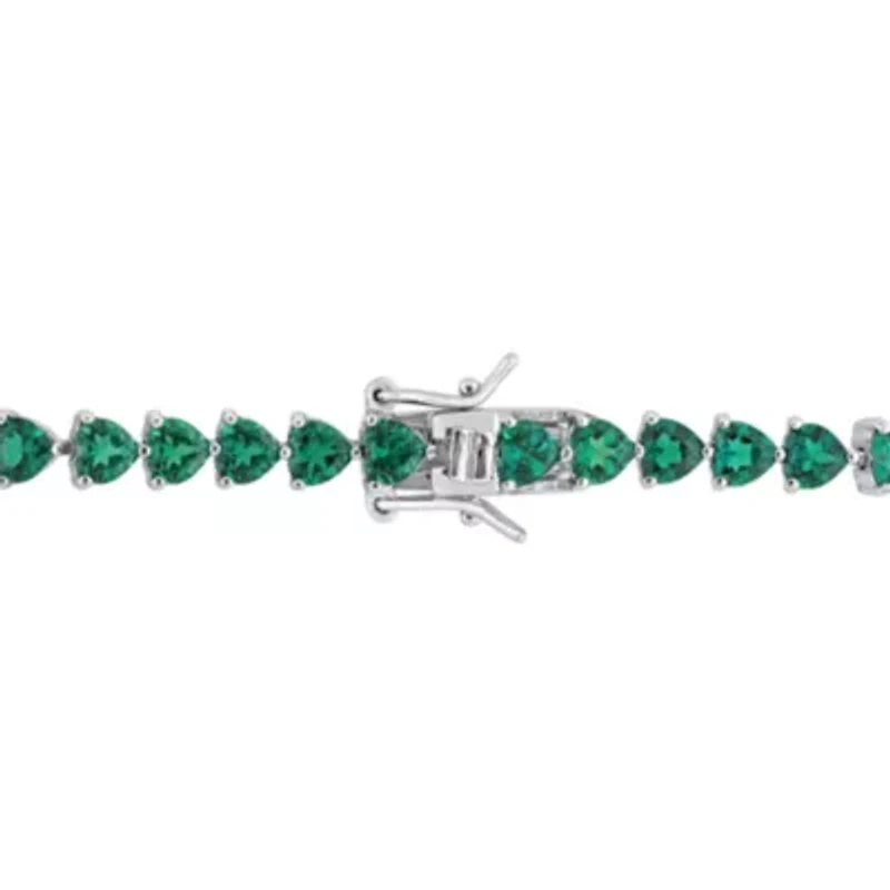 Lab Created Created Emerald Tennis Bracelet in Sterling Silver