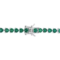 Lab Created Created Emerald Tennis Bracelet in Sterling Silver
