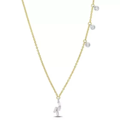 1/4 ct. t.w. Diamond Station Necklace in 14K 2-Tone Gold
