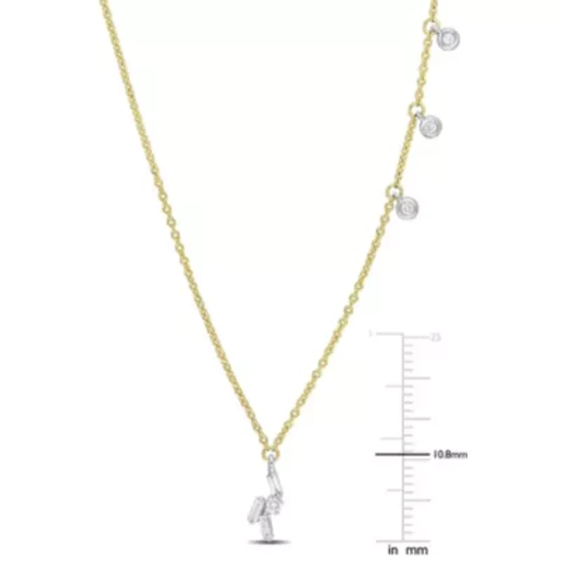 1/4 ct. t.w. Diamond Station Necklace in 14K 2-Tone Gold